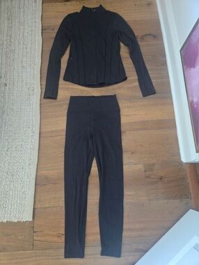 CALIA by Carrie Underwood Black High-Waist Legging and Zip Jacket Set